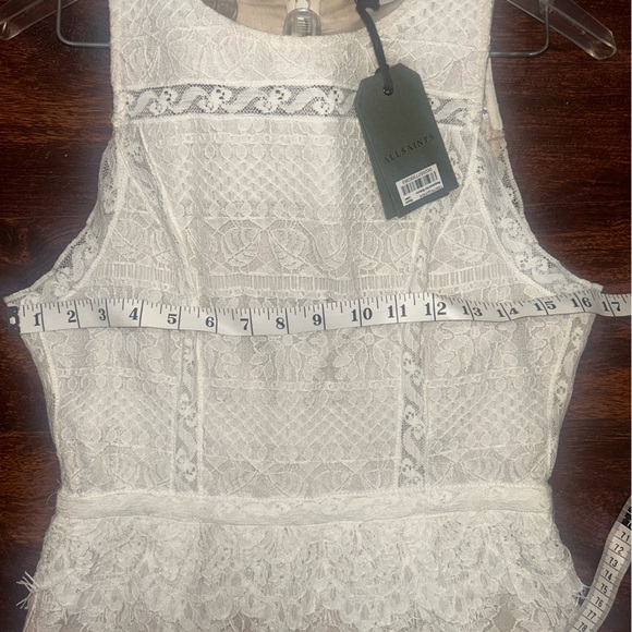NWT ALLSAINTS Malia Lace Dress Embroidered Ivory All Saints Small Size 4 - Picture 9 of 16
